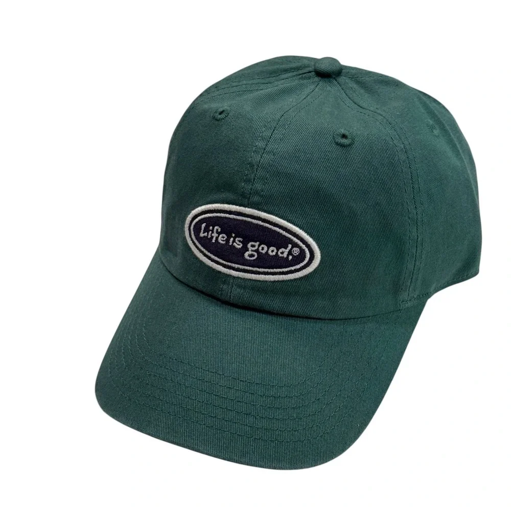Life is‎ Good Mens A Chill Cap Vintage Oval Spruce Green Cotton Dad Hat OS NEW